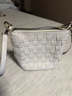 Joy Susan Cream Woven Crossbody Bag
